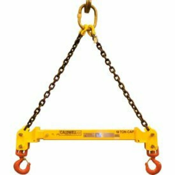 Caldwell Group. Strong-bac Adjustable Spreader Beam, 30,000 lbs Capacity, 72in, Chain Top Rigging, Yellow, Steel 32C-15-4/6